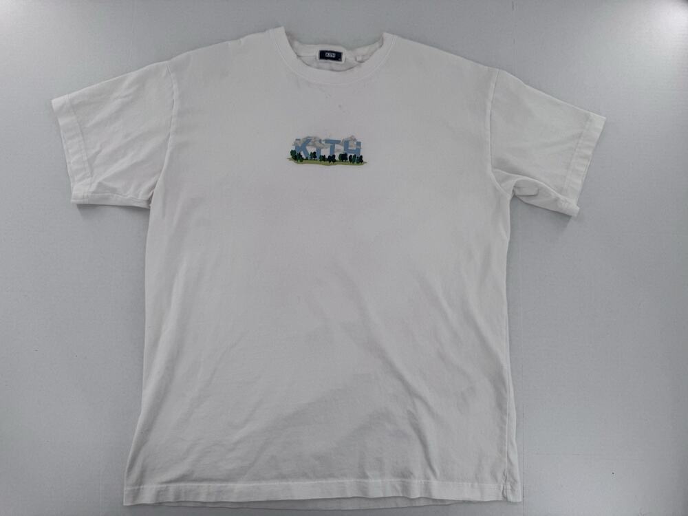 Kith Cloud Logo Tee Shirt Men’s Size Medium White Crewneck Authentic